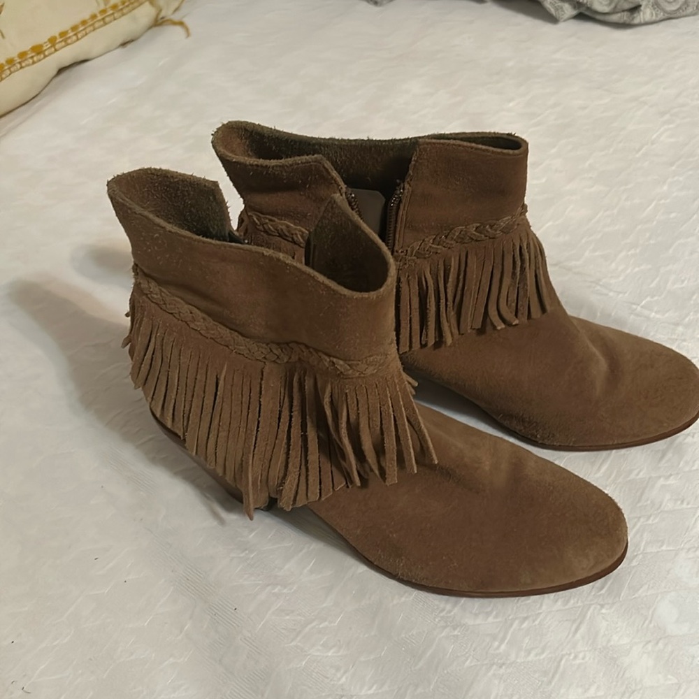Gianni Binni suede, leather fringe booty